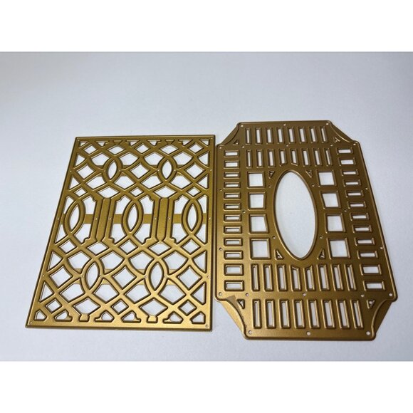 Anna Griffin Teilage Lattice Gate Metal Cutting Dies Gold Intricate Design Craft - Picture 9 of 12